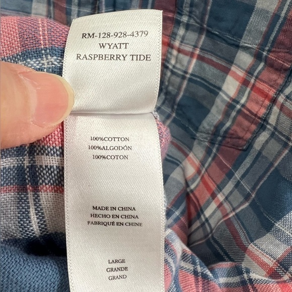 Rails Wyatt Raspberry Tide Button Down Shirt Size L - Picture 5 of 6